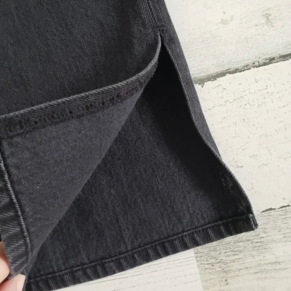 Good American| Good Boy Ripped High Waist Split Hem Jeans Black NWT Size 6/28 - Picture 4 of 7